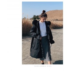 羽絨棉服外套女冬中長款大毛領收腰棉襖oversize面包服潮ins超火