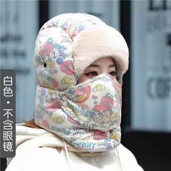 眼鏡帽子一體圍脖雷鋒帽女冬款騎車加絨加厚保暖防風防寒時尚洋氣